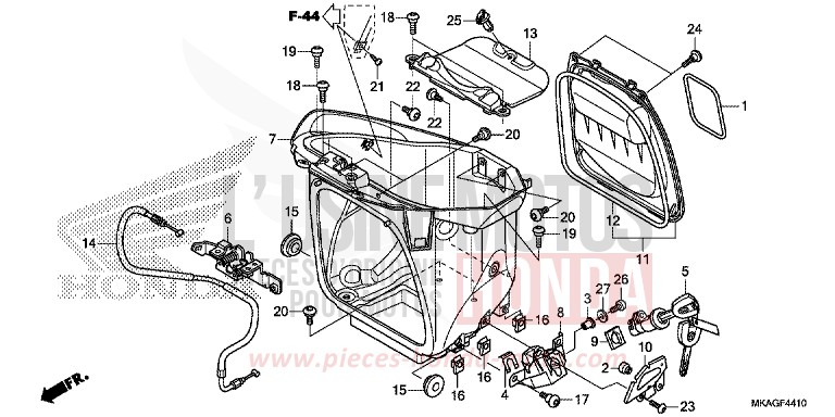 LUGGAGE BOX for NC750S GRAPHITE BLACK (NHB01) from 2017