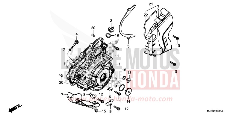 LEFT CRANKCASE COVER for CRF1000 MAT BALLISTIC BLACK METALLIC (NHA86) from 2016