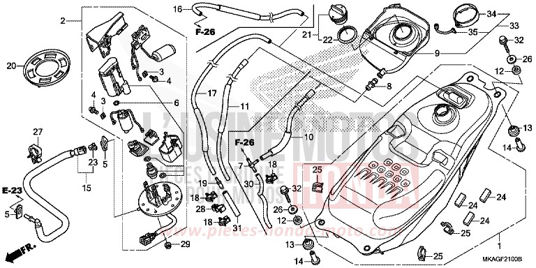 FUEL TANK/FUEL PUMP for NC750S GRAPHITE BLACK (NHB01K) from 2018