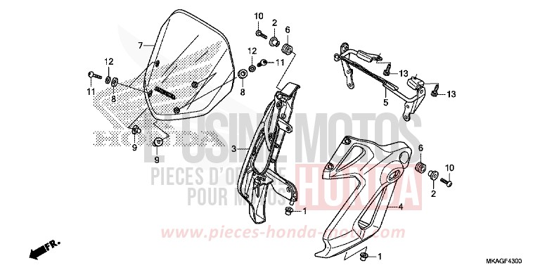 WINDSCREEN for NC750S MAT GUNPOWDER BLACK METALLIC (NH436E) from 2018
