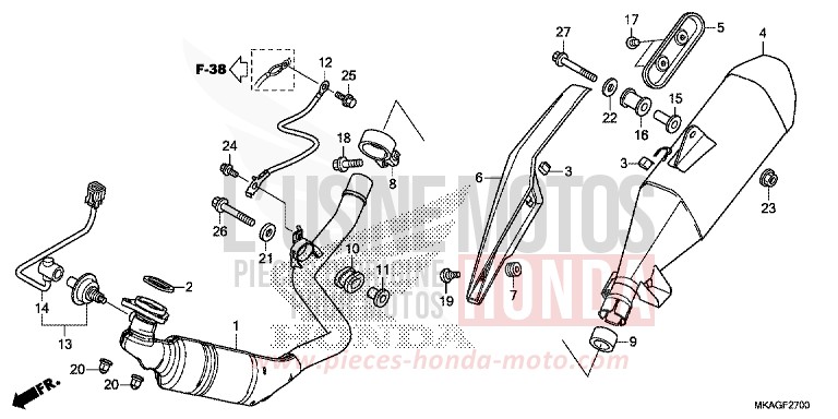 EXHAUST MUFFLER for NC750S SWORD SILVER METALLIC (NHA95Y) from 2018