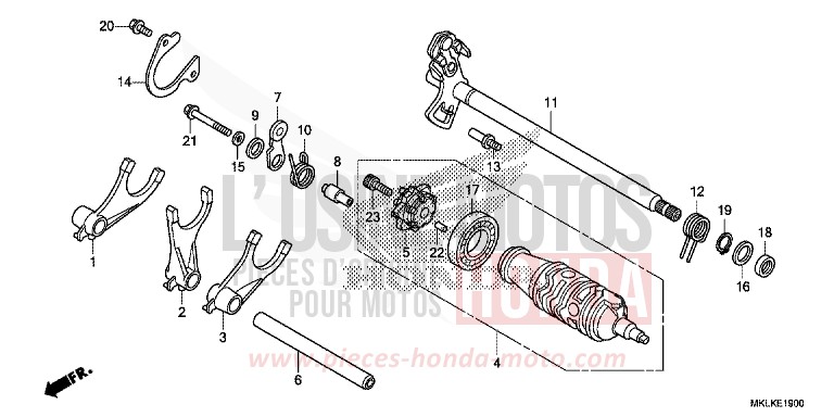 GEARSHIFT DRUM (NC750SA) for NC750S GRAPHITE BLACK (NHB01N) from 2019