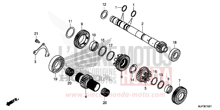 TRANSMISSION (MAINSHAFT) (CRF1000D) for CRF1000 PEARL GLARE WHITE (NHB53H) from 2017