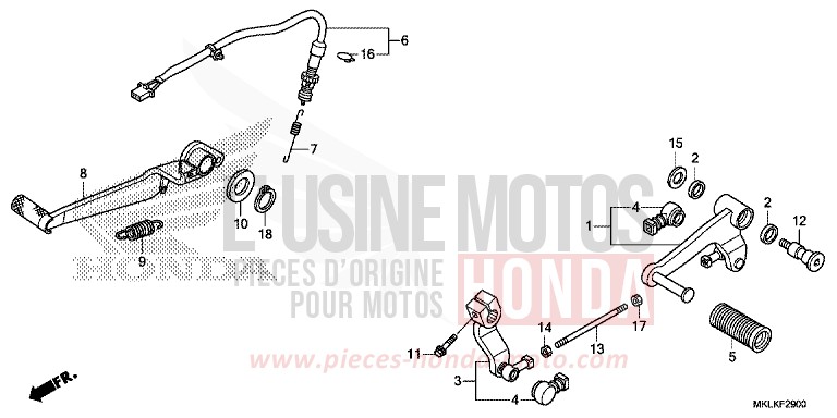 PEDAL for NC750S GRAPHITE BLACK (NHB01N) from 2019