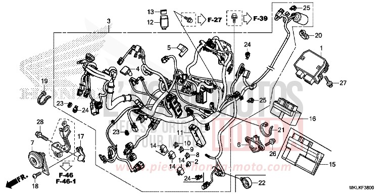 WIRE HARNESS for NC750S GRAPHITE BLACK (NHB01N) from 2019