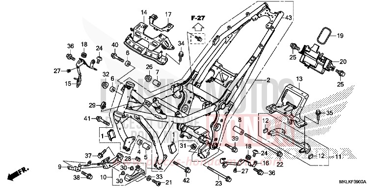 FRAME BODY for NC750S GRAPHITE BLACK (NHB01N) from 2019
