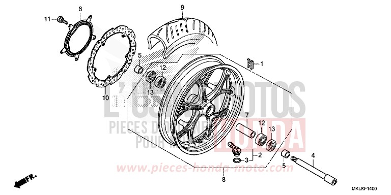 FRONT WHEEL for NC750S GRAPHITE BLACK (NHB01H) from 2019
