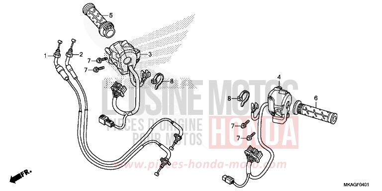 SWITCH/CABLE (NC750SD) for NC750S GRAPHITE BLACK (NHB01) from 2016