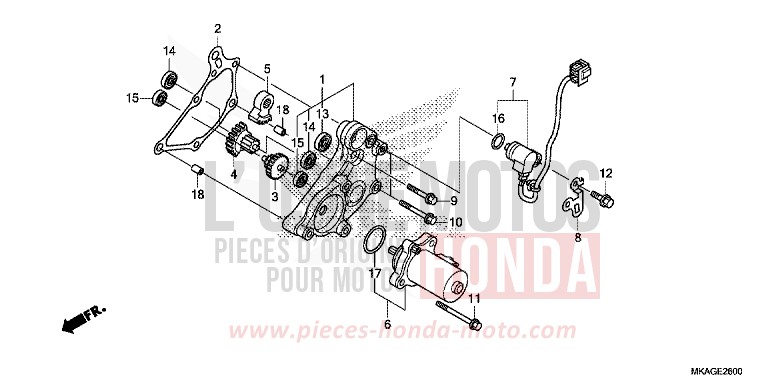 REDUCTION GEAR for NC750S VICTORY RED (R334) from 2016