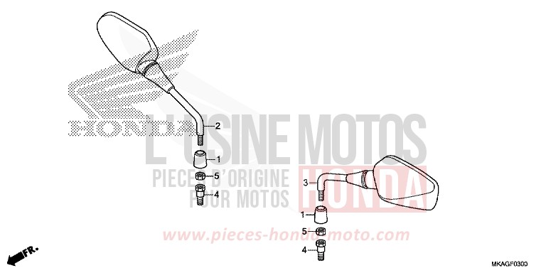 MIRROR for NC750S VICTORY RED (R334) from 2016