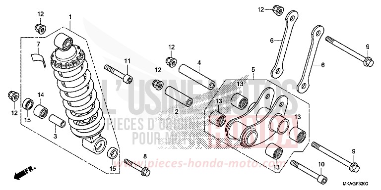 REAR CUSHION for NC750S VICTORY RED (R334) from 2016