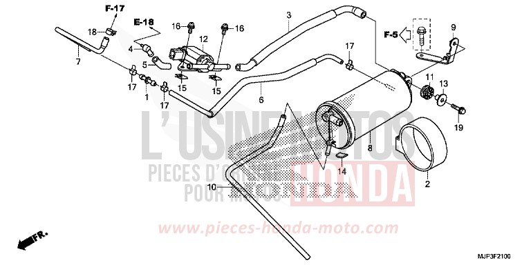 CANISTER for CRF1000 VICTORY RED (R334B) from 2017