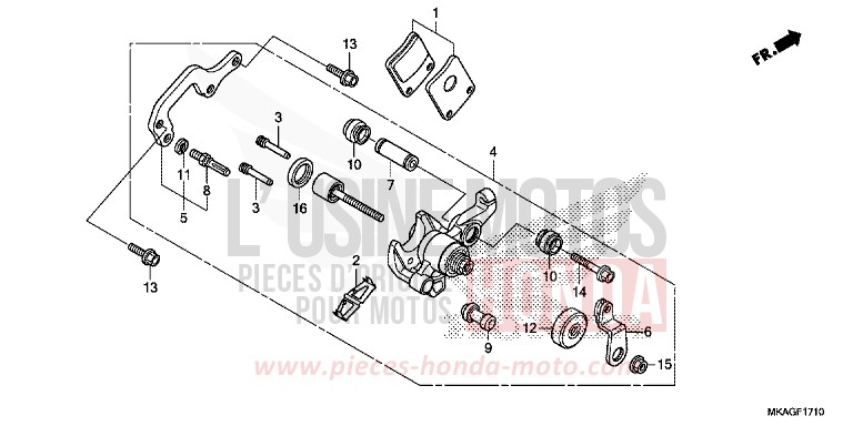 PARKING BRAKE CALIPER for NC750S GRAPHITE BLACK (NHB01) from 2017