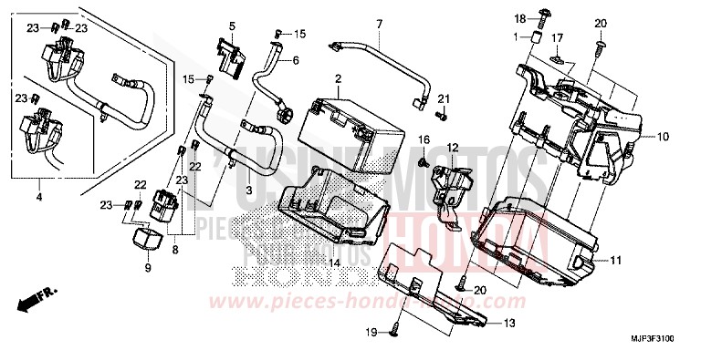 BATTERY for CRF1000 VICTORY RED (R334B) from 2017