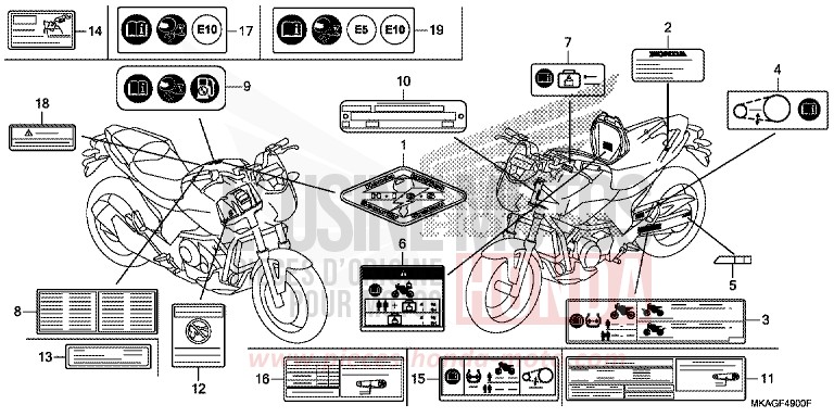CAUTION LABEL for NC750S GRAPHITE BLACK (NHB01) from 2017
