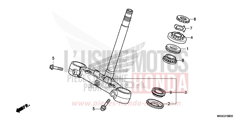 STEERING STEM for NC750S PEARL GLARE WHITE (NHB53) from 2017