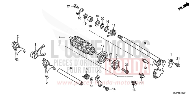 GEARSHIFT DRUM for CBR1000RR ROSS WHITE (NH196KA) from 2013