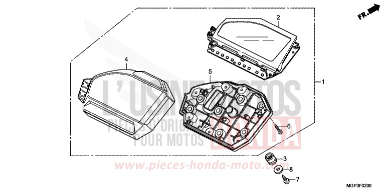 METER for CBR1000RR ROSS WHITE (NH196KA) from 2013