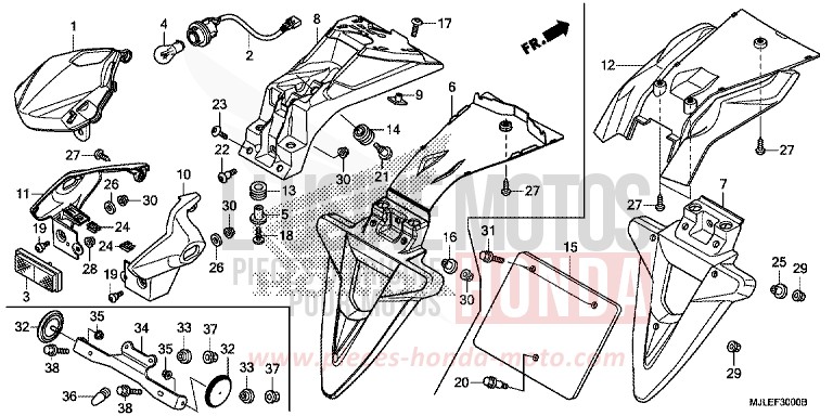 TAILLIGHT for NC750SD CANDY ARCADIAN RED (R305) from 2014