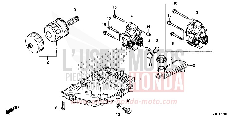 OIL PAN/OIL PUMP for NC750SD SEAL SILVER METALLIC (NHA14) from 2014
