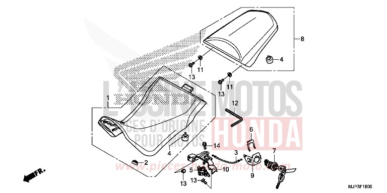 SEAT for CRF1000 CANDY PROMINENCE RED (R342) from 2017