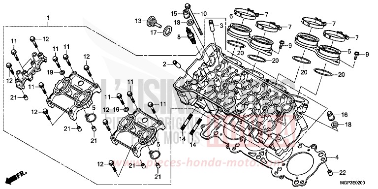 TESTATA per CBR1000RR VIBRANT ORANGE (YR250HA) del 2013