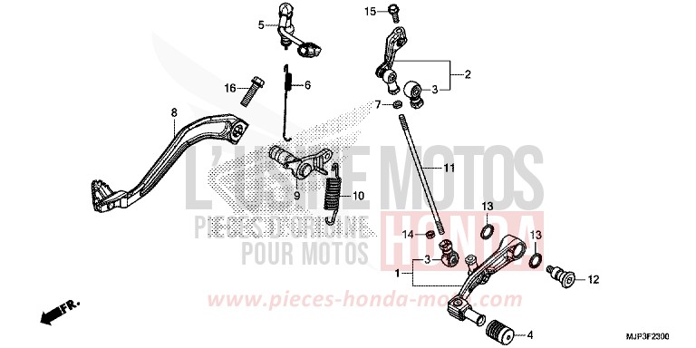 PEDALE per CRF1000 CANDY PROMINENCE RED (R342) del 2017