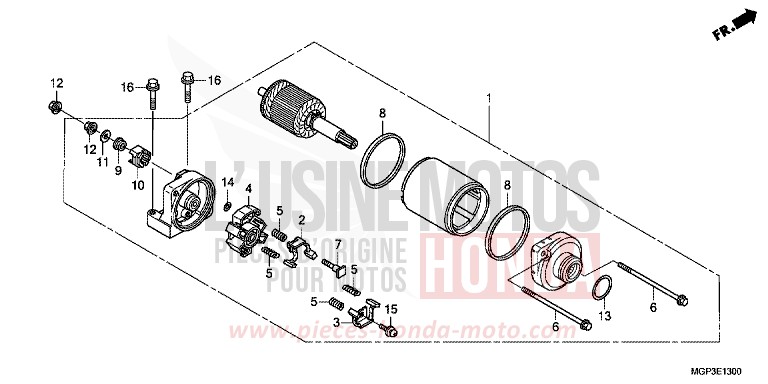 STARTER MOTOR for CBR1000RR GRAPHITE BLACK (NHB01BA) from 2013