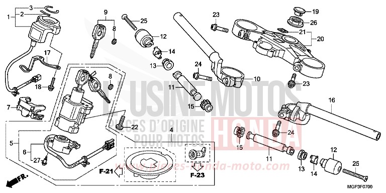 STEERING DAMPER for CBR1000RR GRAPHITE BLACK (NHB01BA) from 2013