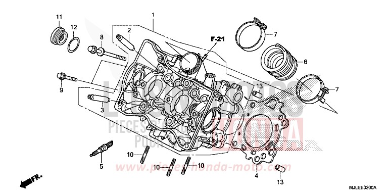 CYLINDER HEAD for NC750SD CANDY ARCADIAN RED (R305) from 2014