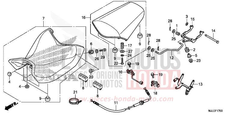 SEAT for NC750SD CANDY ARCADIAN RED (R305) from 2014