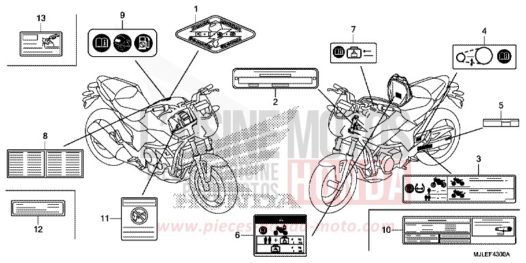 CAUTION LABEL for NC750SD CANDY ARCADIAN RED (R305) from 2014