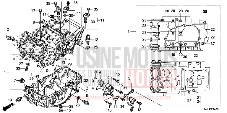 CRANKCASE for NC750SD GRAPHITE BLACK (NHB01) from 2014