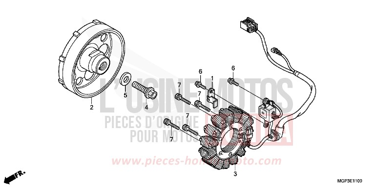 GENERATORE per CBR1000RR ROSS WHITE (NH196) del 2014