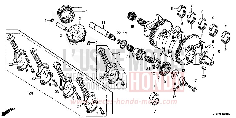 CRANK SHAFT/PISTON for CBR1000RR ROSS WHITE (NH196) from 2014