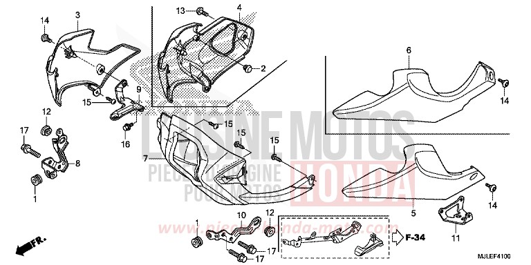 UNDER COWL for NC750SD GRAPHITE BLACK (NHB01) from 2014