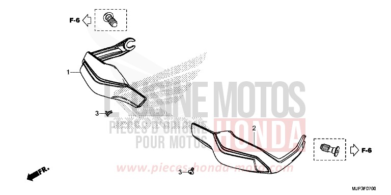 KNUCKLE GUARD for CRF1000 MAT BALLISTIC BLACK METALLIC (NHA86) from 2017