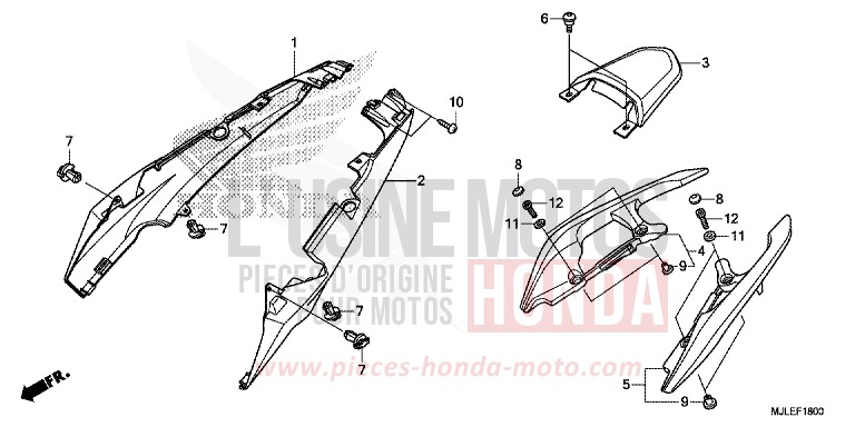 SEAT COWL for NC750SD MAT PEARL GLARE WHITE (NHB54) from 2014