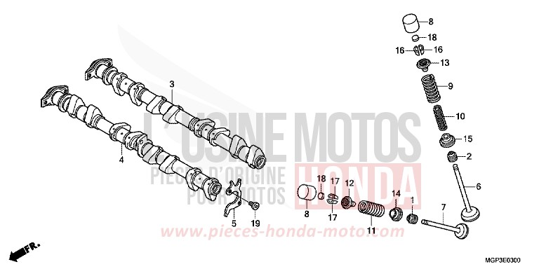 CAMSHAFT/VALVE for CBR1000RR PEARL GLARE WHITE (NHB53) from 2014