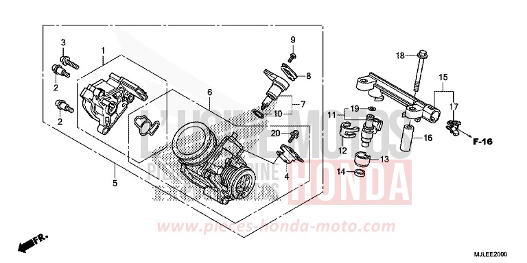 THROTTLE BODY for NC750SD SEAL SILVER METALLIC (NHA14) from 2014