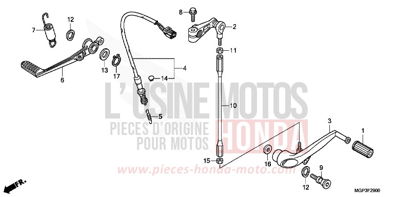 PEDAL for CBR1000RR PEARL GLARE WHITE (NHB53) from 2014