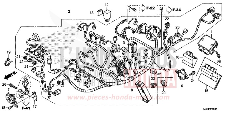 WIRE HARNESS for NC750SD SEAL SILVER METALLIC (NHA14) from 2014