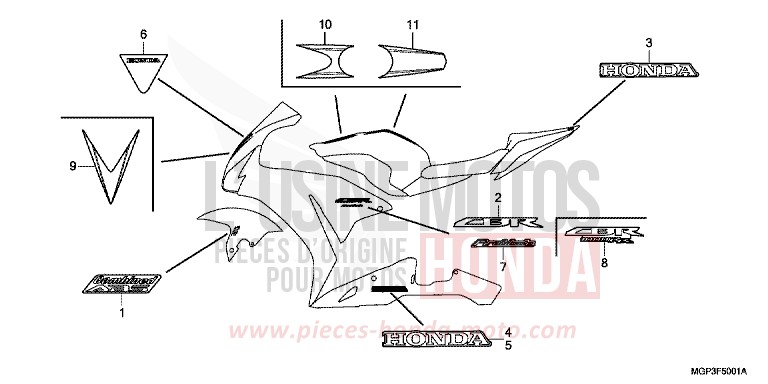 MARK/STRIPE (CBR1000RRD/E/RAD/E) for CBR1000RR GRAPHITE BLACK (NHB01) from 2014