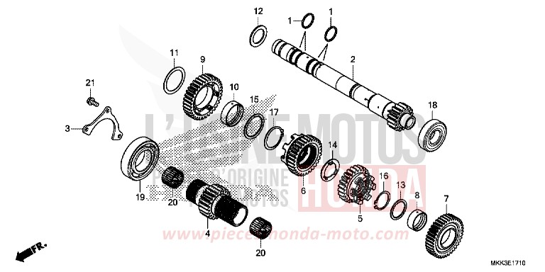 TRANSMISSION (MAINSHAFT) (CRF1000D/D2/DL/DL2) for CRF1000 PEARL GLARE WHITE (NHB53HA) from 2018