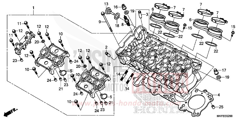 CYLINDER HEAD for CBR1000RA GRAND PRIX RED (R380) from 2019