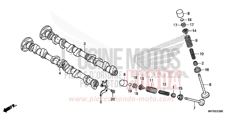 CAMSHAFT/VALVE for CBR1000RA GRAND PRIX RED (R380) from 2019
