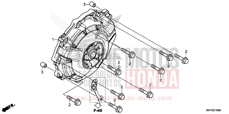 A.C. GENERATOR COVER for CBR1000RA GRAND PRIX RED (R380) from 2019