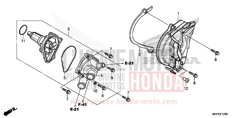 WATER PUMP for CBR1000RA GRAND PRIX RED (R380) from 2019