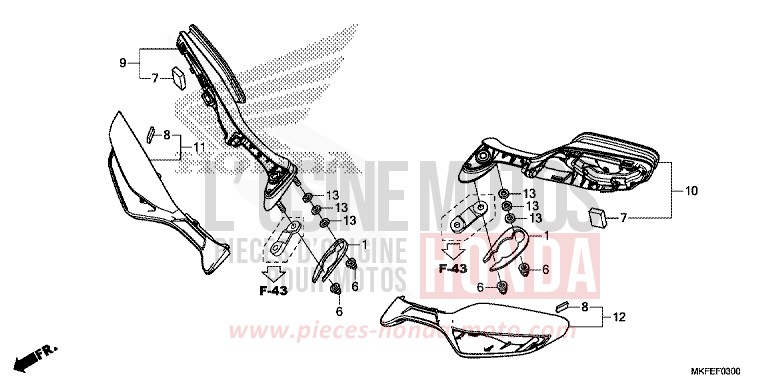 MIRROR for CBR1000RA GRAND PRIX RED (R380) from 2019