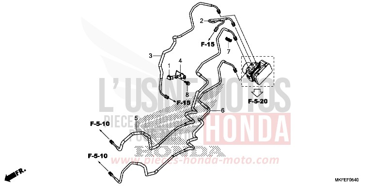 BRAKE PIPE for CBR1000RA GRAND PRIX RED (R380) from 2019